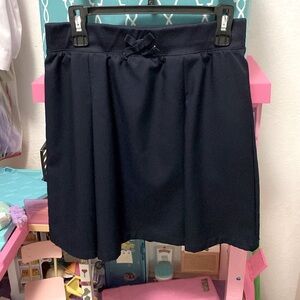 French toast brand size 14 navy blue pleated skirt Knee length 100%polyester obo